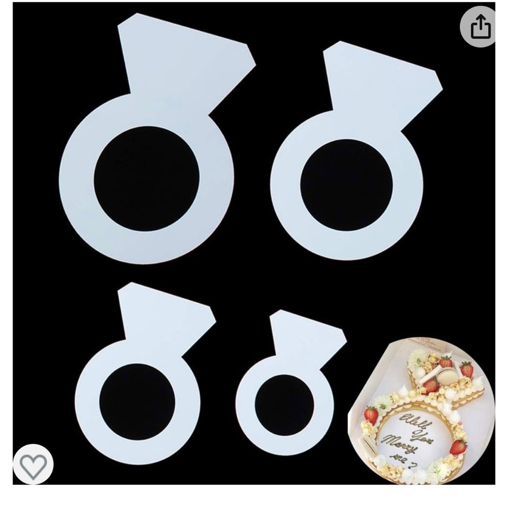 RAYNAG Set of 4 Diamond Cake Stencils Baking Templates